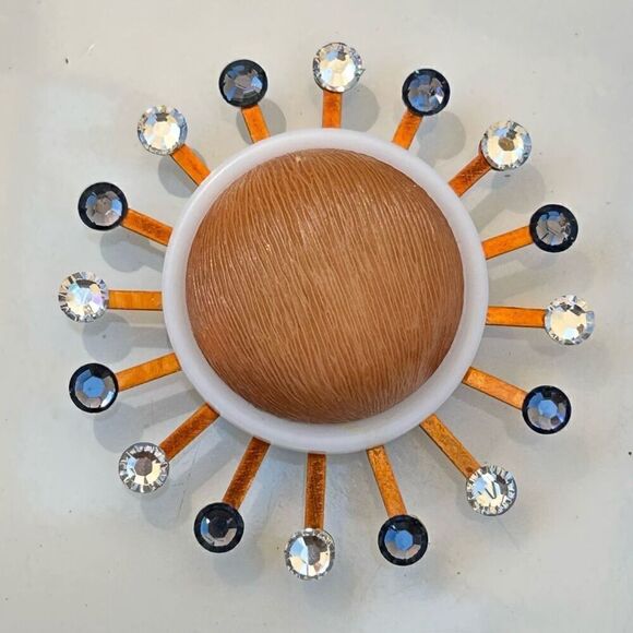 Upcycled Atomic Starburst Refrigerator Magnet Buttons Rhinestones - Picture 4 of 4